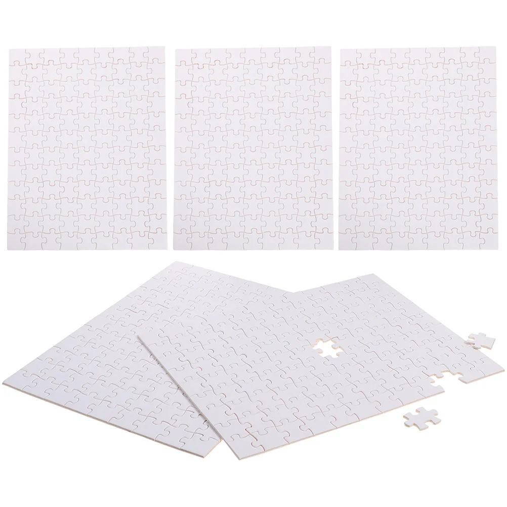 5 Sheets Puzzles Blank Cognitive Plaything Pieces Sublimation Transfer Blanks Products White Thermal