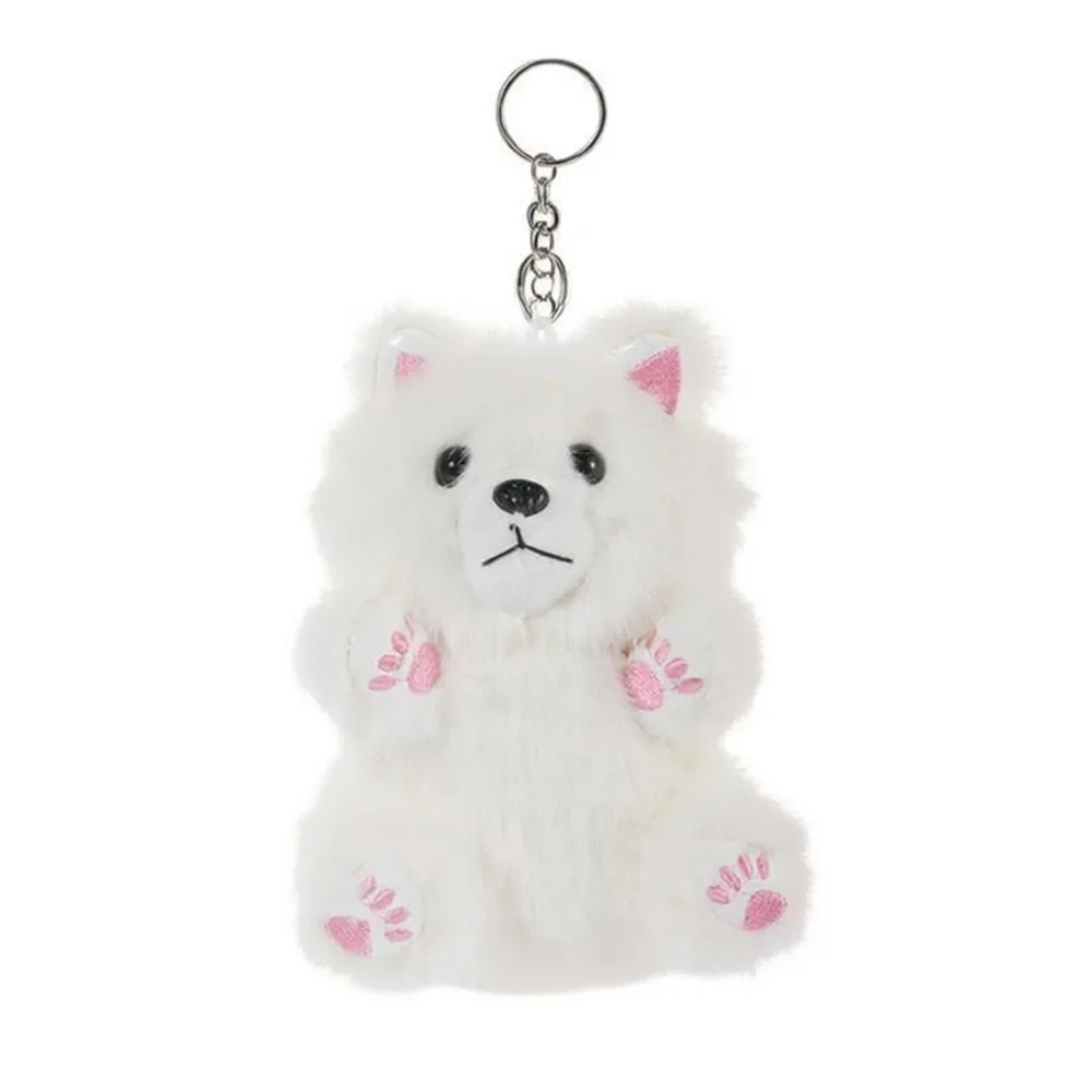 Pink Paws Samoyed Plush Toys Realistic Cute Cartoon Samoyed Plush Doll Fashion Accessories Soft Doll Ornaments