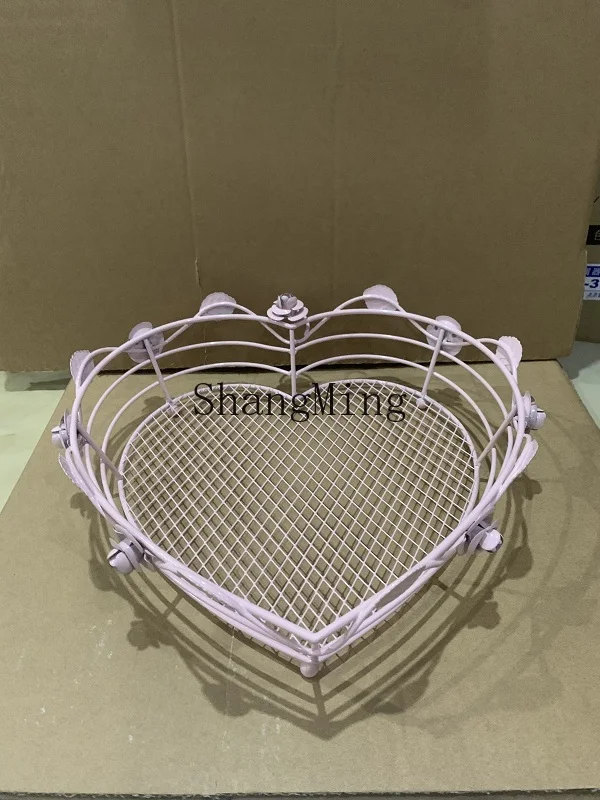 FG good-looking  style fruit basket wrought iron creative love tray living room household tea table fruit tray water filter tray