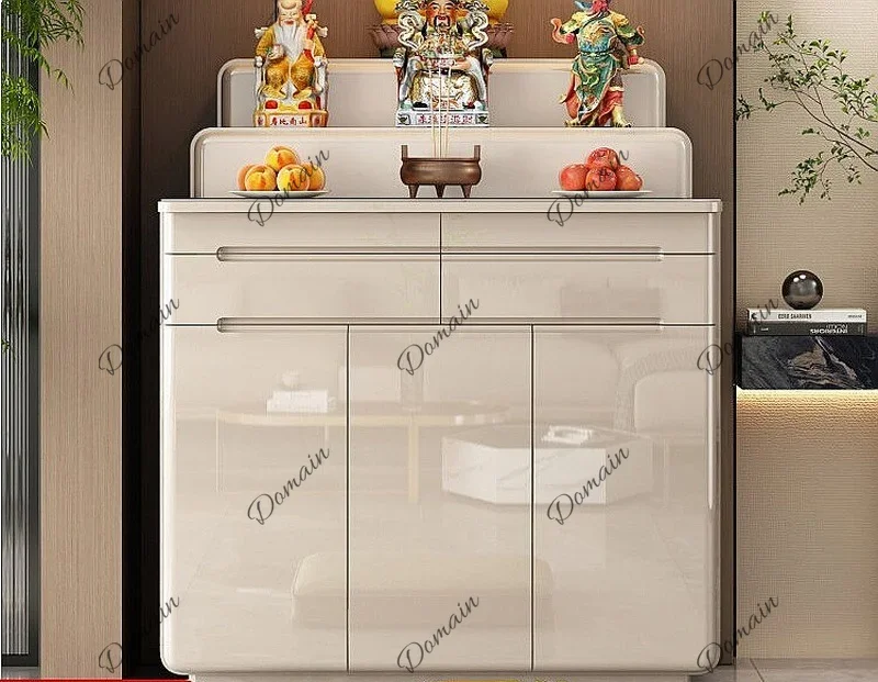 Uu Modern Minimalist Buddhist Altar Table Wall Mounted Shrine Cabinet With Storage For Home Use
