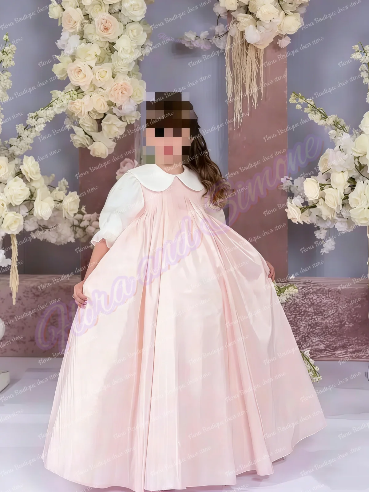 Vestido de Niña de las Flores Simon de Alta Calidad, Tul Esponjoso con Diseño Plisado Exquisito para Fiestas de Cumpleaños Infantiles y Bailes de Gala