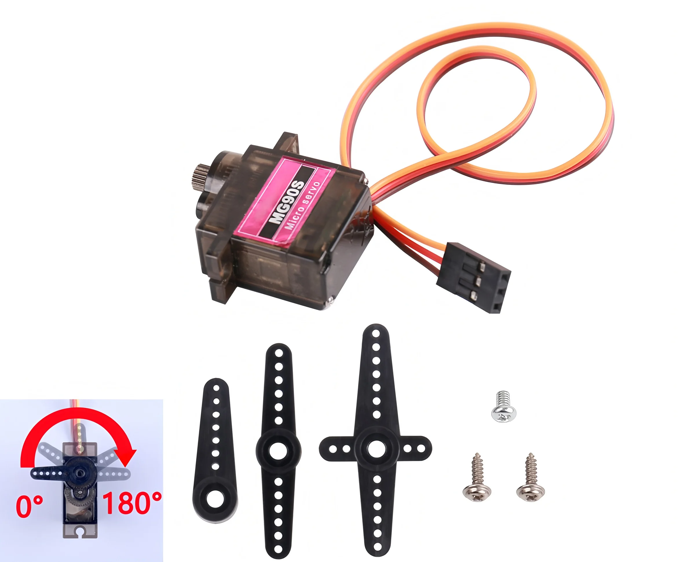 5-50Pcs MG90S 9g Micro Servo Metal Gear 180°/360° for RC Helicopter Plane RC Boat RC Car Trex 450 RC Robot Arm RC Upgraded Parts