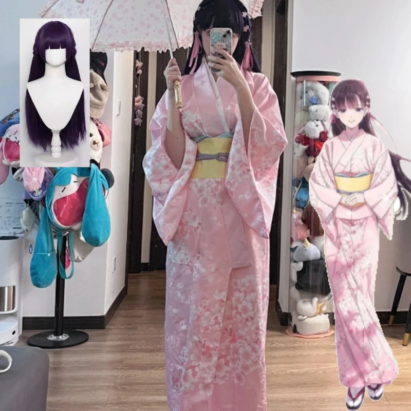 

My Happy Marriage Miyo Saimori Cosplay Costume Traditional Japanese Kimono Full Set Taisho Era Outfit for Women Cosplay Party