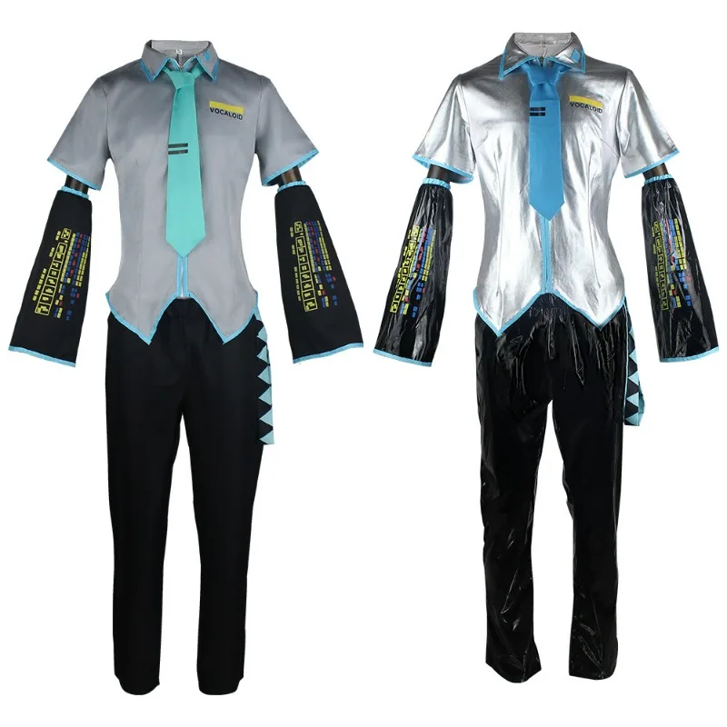 CosplayAnime Virtual Idol Hatsune Miku Cosplay Costume MIKU Top Pants Cuff Bow Tie Costume Full Set Wig Carnival Party Halloween