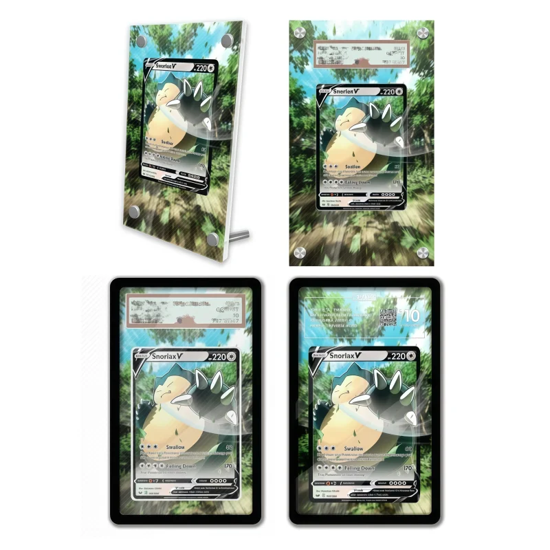

Anime Art Display for Pokemon Sword Shield Snorlax Anime Game Expand Art Gifts Acrylic Protective Case Keychain Evaluation Level