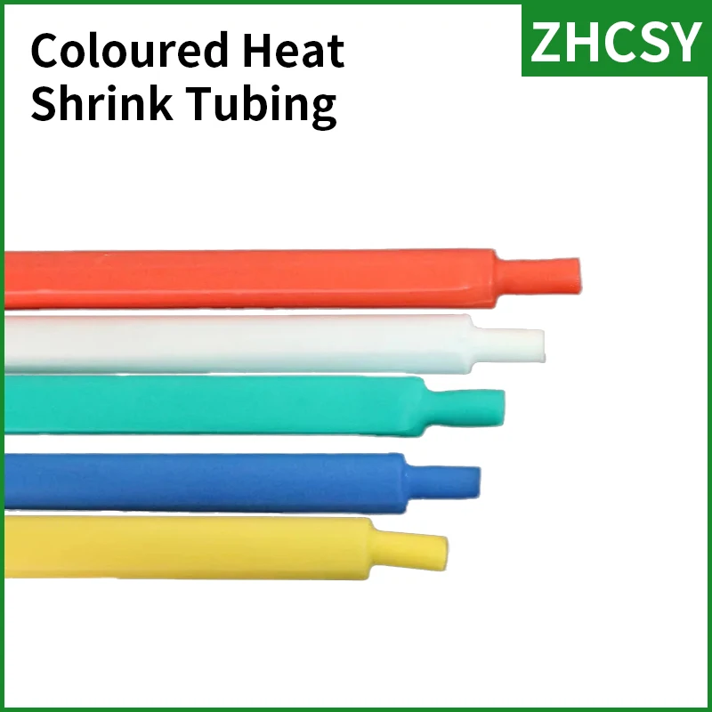 Freeshipping 5Meter/Lot 2:1 Ratio 1/1.5/2/2.5/3/3.5/4/5/6/ To 50 Red Blue Green Yellow Black Color Heat Shrink Tubing Sleeving