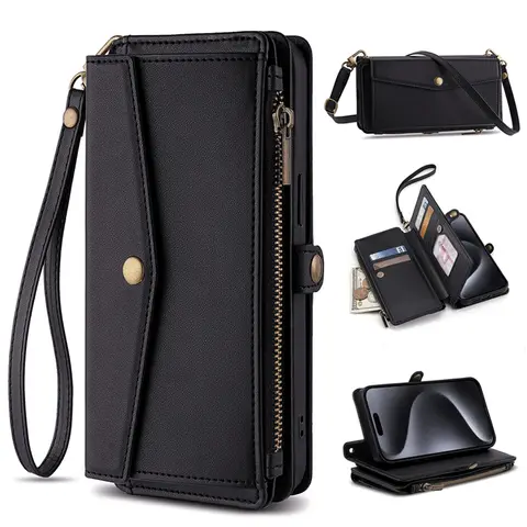 Flip Cover Wallet Phone Case For Samsung Galaxy S26 S25 S24 S23 S22 S21 FE Plus Ultra Edge 5G PU Leather Multi-Functional Bags