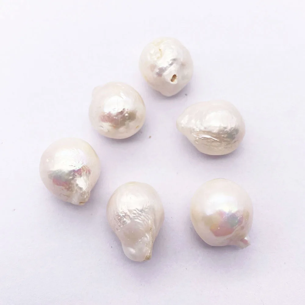 12-13mm Baroque Style Natural Cultured Freshwater Pearls Beads Irregular Perforations Loose Beads DIY Jewelry Accessories Gift