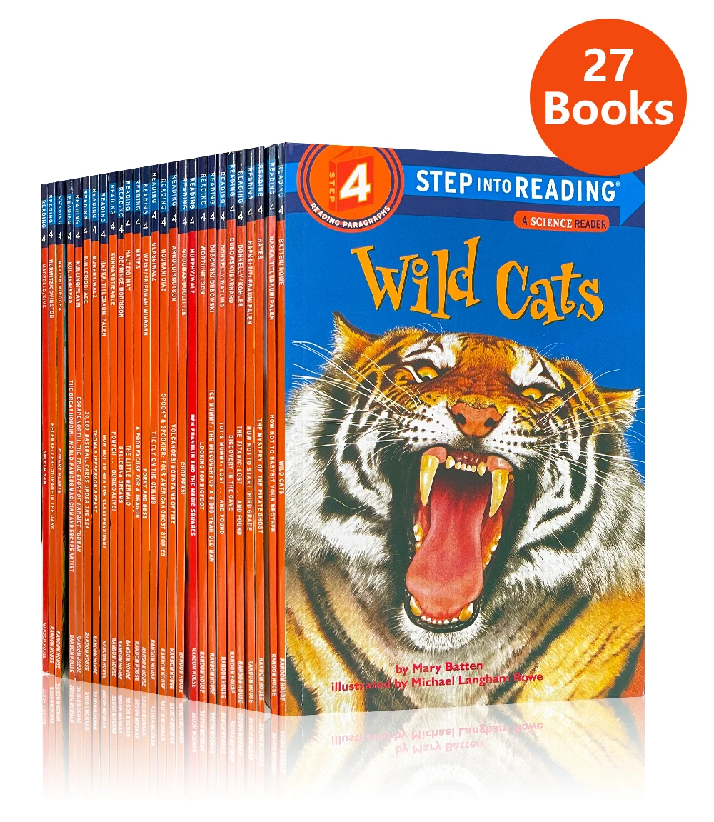 27 Books/set Step Into Reading Level 4 Reading Paragraphs about Famous Funny Reading Story Books for Kids