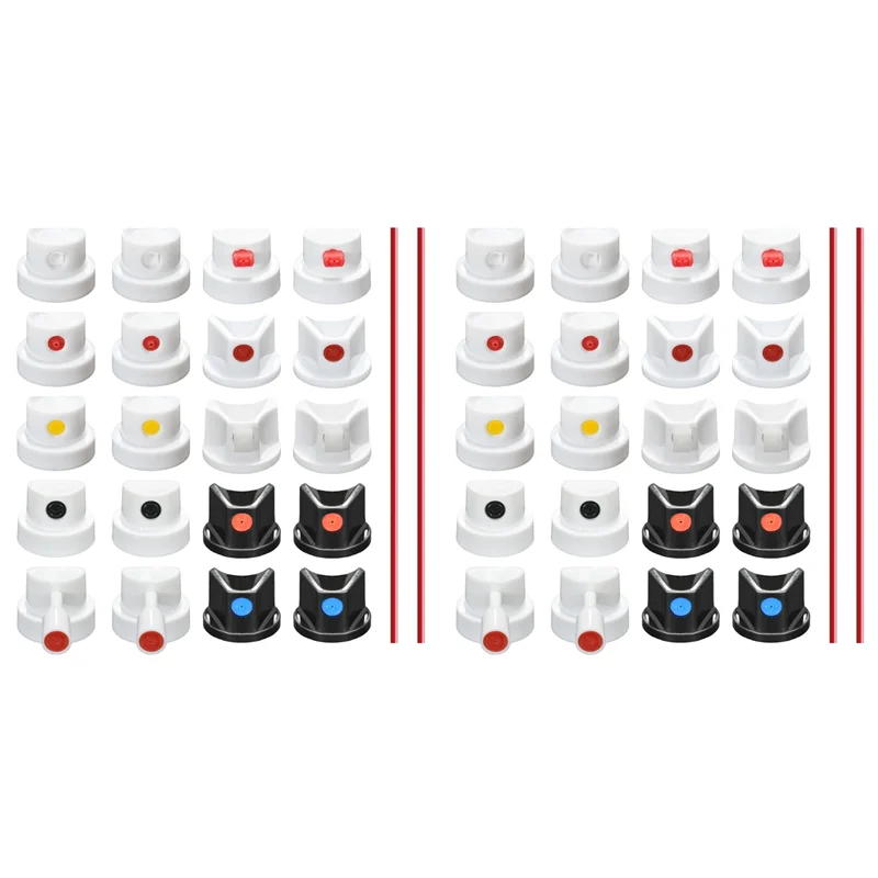 

AT21 — универсальный комплект насадок для распылителя для Montana/Rust-Oleum — 40 колпачков и насадок в ассортименте — граффити, авторемонт, проекты своими руками