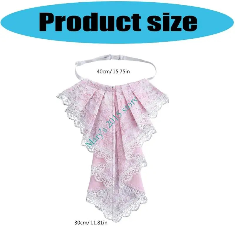 E15F الفاخرة CourtStyle قابلة للفصل الياقات الدانتيل الدانتيل الطبقات jabot فيكتوريا موضوع المستعمرة أزياء الأحداث الإكسسوارات #6