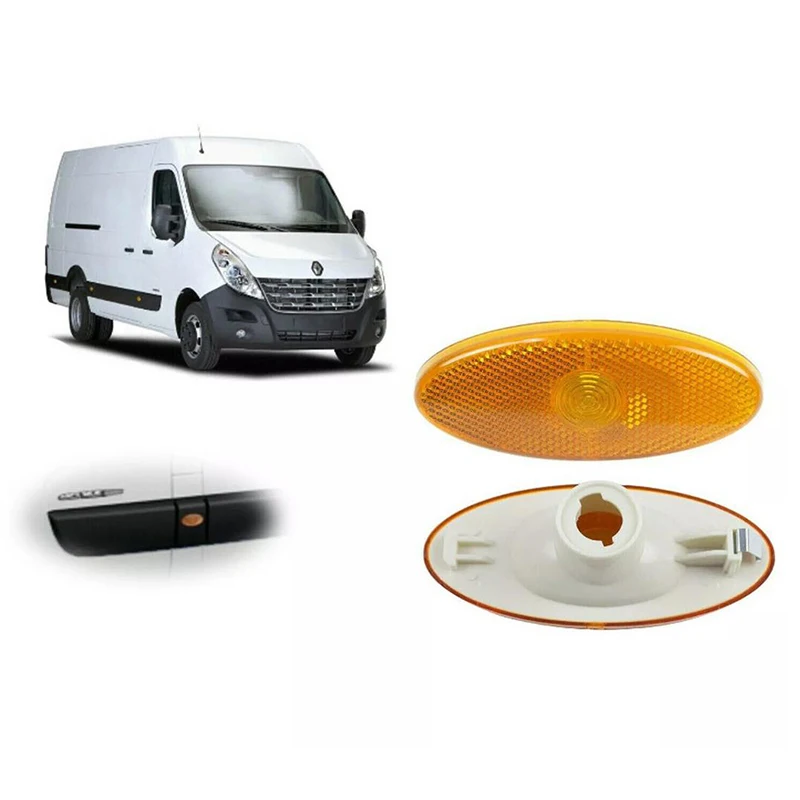 

1pc Auto Side Marker Lamp Light For Renault Master Vauxhall Movano Side Marker Lamp Light Lens Amber Signal Lamp Assembly