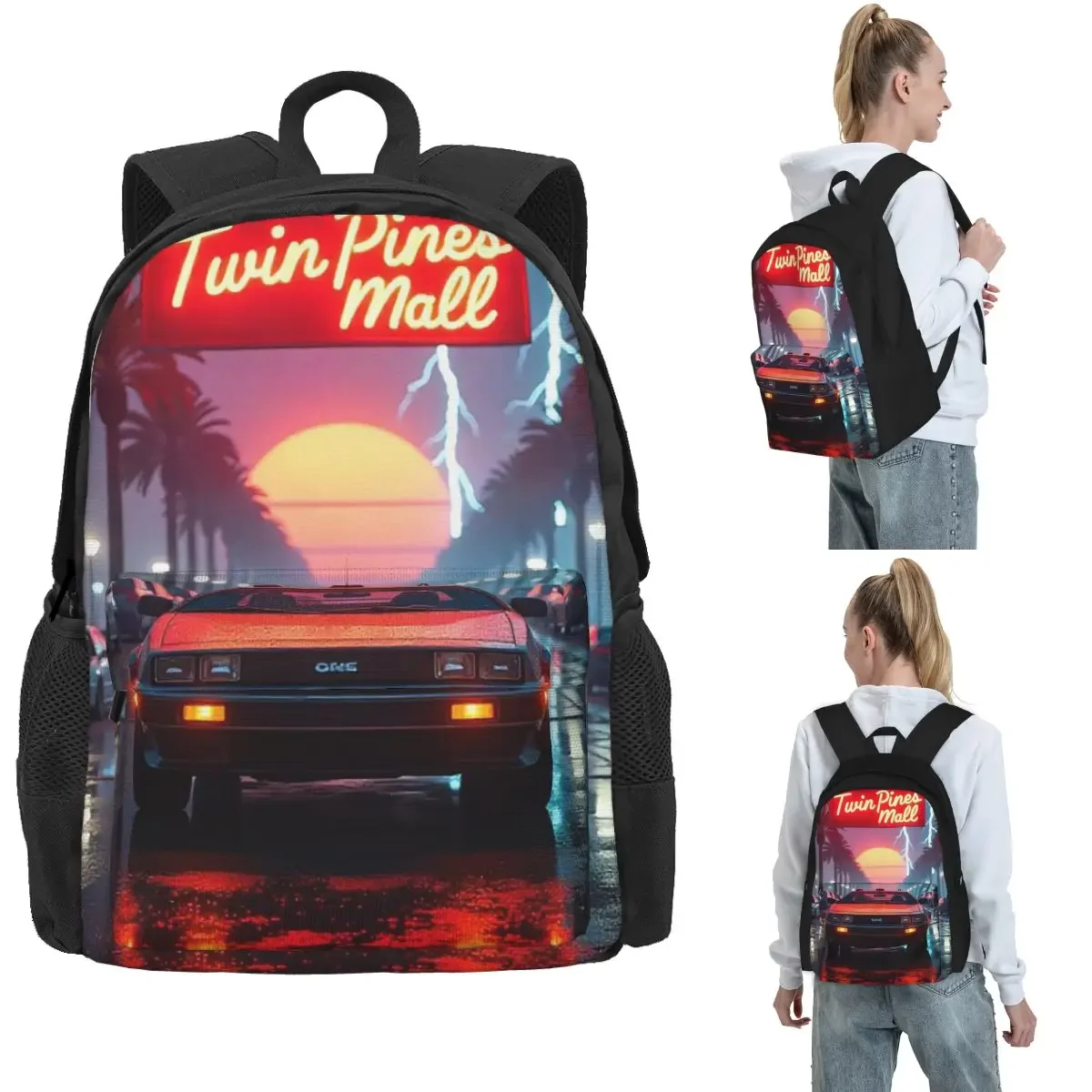 DeLorean Time Machine Back To The Future Backpack Hot Sale Daypack Large Capacity Kids BookBag School Bag  for Men Women