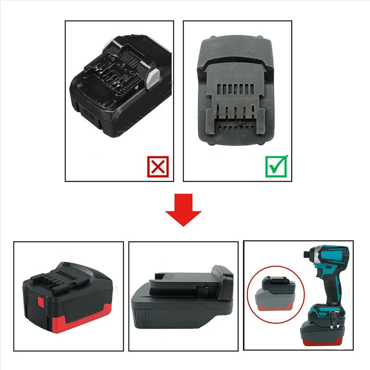 

2X Battery Adapter for Metabo 18V Battery Conversion for Makita 18V BL Series Lithium Battery Adapter Tool Converter