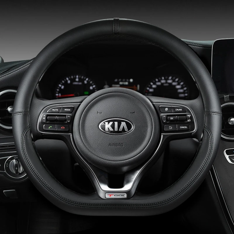 D Shape Car Steering Wheel Cover For Kia K5 Ceed GT Stonic Proceed Sportage 2021 2020 2019 Auto Accessories 2018 2017 GT Sport