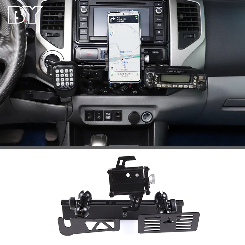 Center Console Mobile Phone Bracket Mount Radio Walkie Talkie Bracket For Toyota Tacoma 2011-2014 Car Accessories