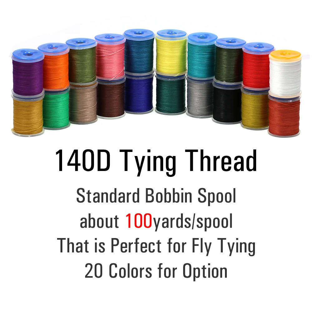 2pcs 140D Floss Fly Tying Thread for #6~#14 Dry Wet Nymphs Streamers Tying Material Thread Fix Bobbin Holder Fly Tying Tool