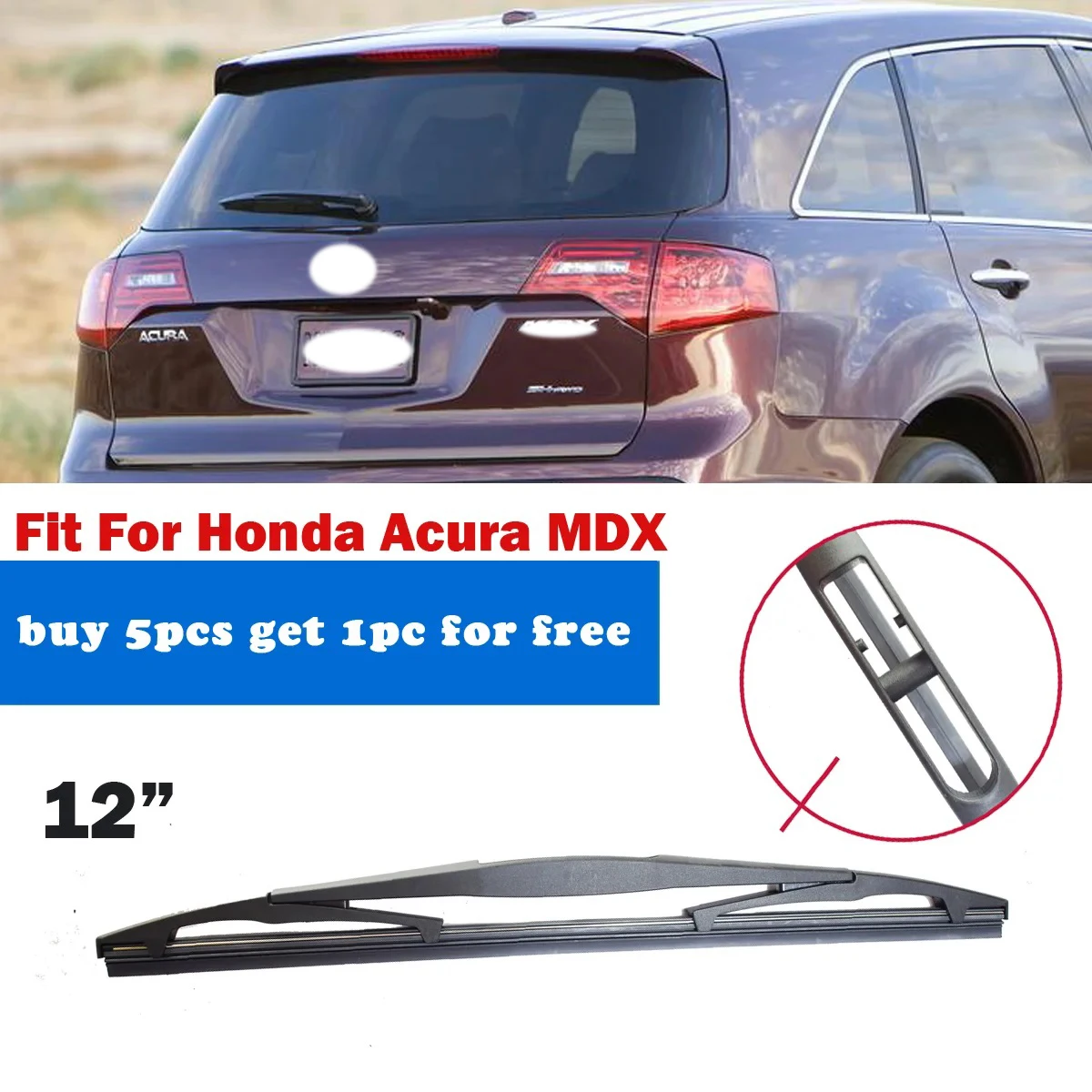 

1PC Car Rear Wiper Blade 12" fit for Honda Acura MDX Windscreen Windshield Hybrid Auto Wipers Accessories YC102014-MDX