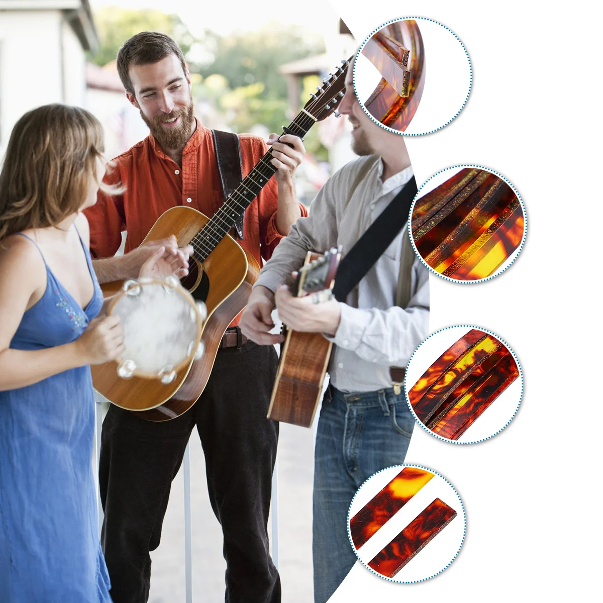 

2pcs Abs Guitar Binding Strips Brown Edge Protection For Diy Luthier Repair Purfling Trim Plastic Inlay Parts Instrument