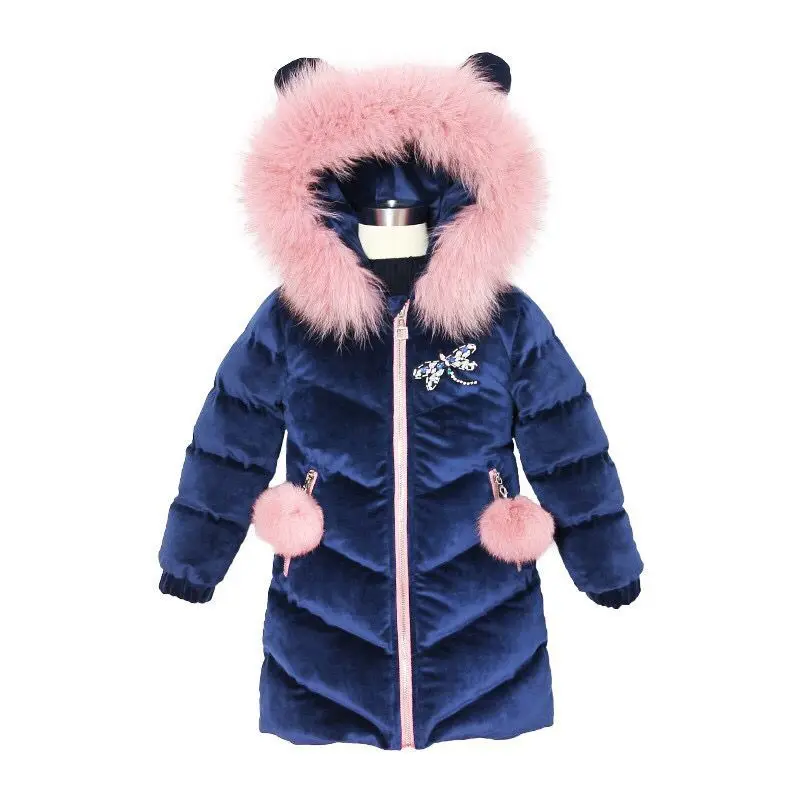 Children Girls Velvet Winter Coat Thick Woolen Hooded Outerwear Clothes Children Kids Warm Jackets Cotton Padded Parka for 3-12y