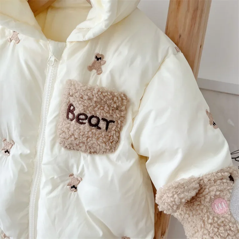 Winter Baby Jumpsuit Thick Warm Infant Hooded Inside Fleece Rompers Newborn Boy Girl Overalls Outerwear Baby Sets High Quality