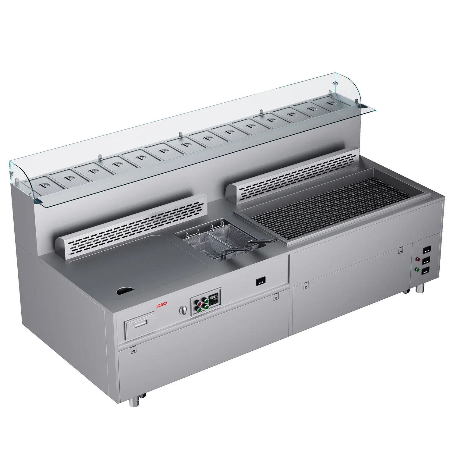 High quali Cooking Equipment Electric Dining Table with Barbecue Teppanyaki Gas Power Fryer Combination Stove for Restaurant Use