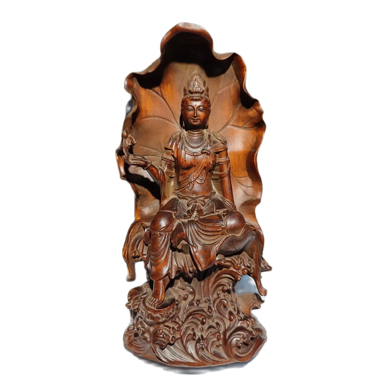 wooden meditation fortune praying kwan yin guanyin quan statues wood sculpture