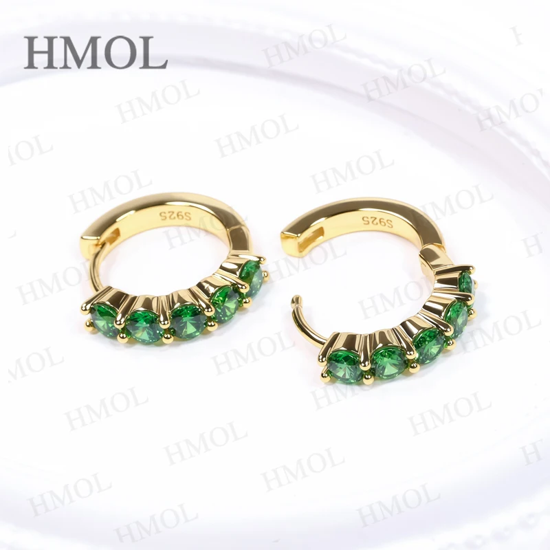1CT Customize Earrings Moissanite Lab Grown Emerald/Ruby/Sapphire 925 Silver Hypoallergenic Factory Direct Sales for Women Gift - view 4