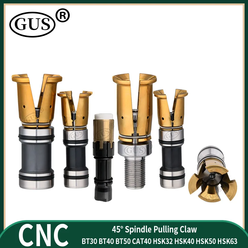 

BT50 BT30 BT40 Spindle Gripper 45° HSK32 HSK40 HSK50 HSK63 Claw Clamp CAT40 4 Petal Pull Claw Tool Milling CNC Machine Center