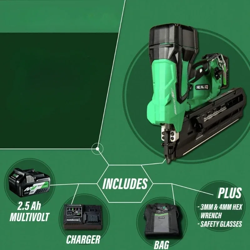 36V MultiVolt Cordless Framing Nailer | Uses 21 Degree Full Round Head Strip Nails | Includes Battery