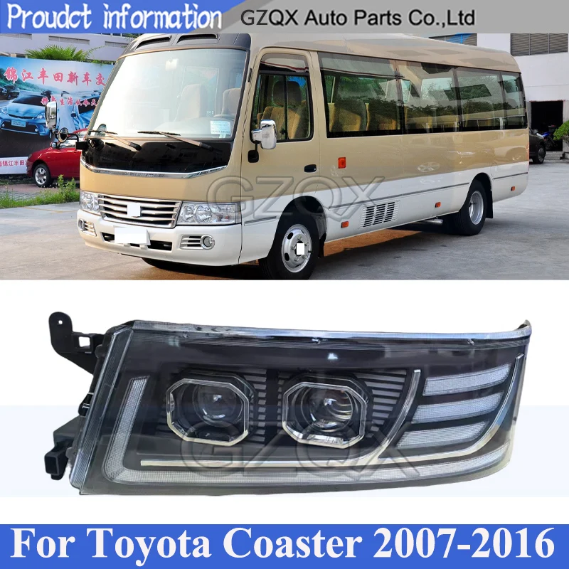 

CAPQX светодиодный передний бампер, головной фонарь для Toyota Coaster 2007-2016, фара, багажник, дневные ходовые огни