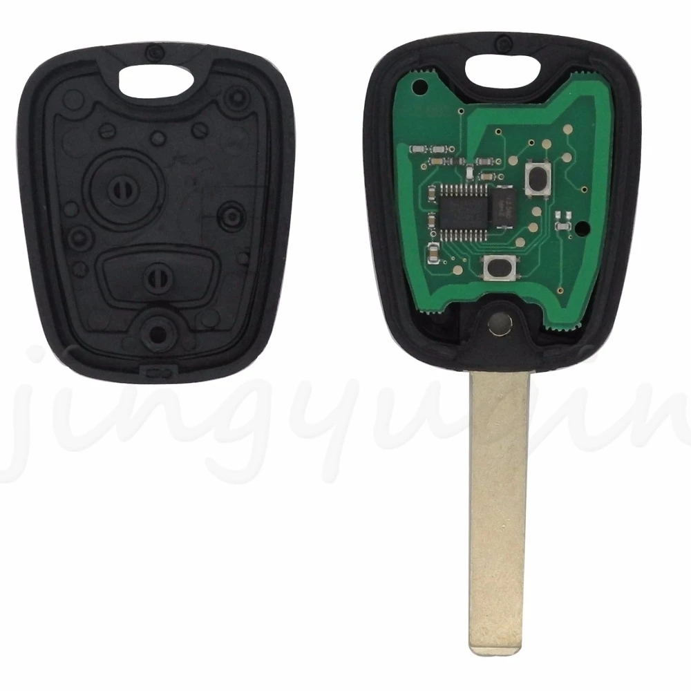 Jingyuqin 2 botones 433MHZ llave de coche remota para Peugeot 206 207 para Citroen C2 C3 con Chip transpondedor ID46/PCF7961