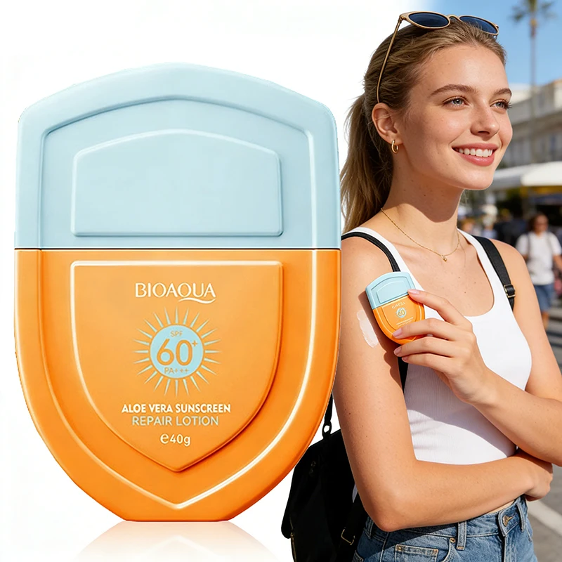 BIOAQUA SPF60 PA+++ Sunscreen Repair Lotion Transparent Gloss UV Resistance Portable Travel Sun Care Facial Sunscreen