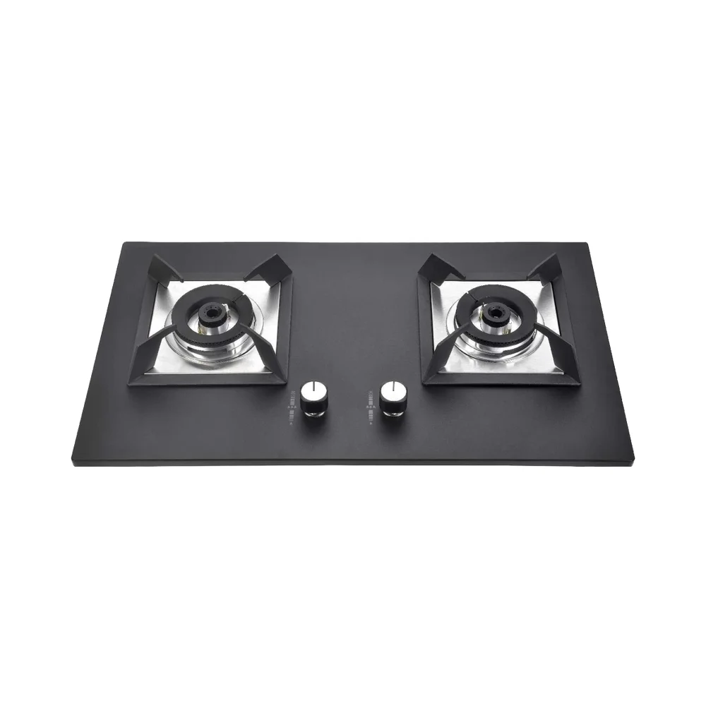 موقد غاز ذكي بشعلانين - موقد زجاجي مدمج محمول للمطبخ المنزلي، كفاءة عالية مع ميزات أمان