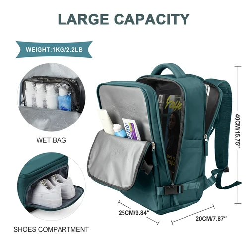 Imagen 2 del producto Mochila Viaje Cabina Avión 40x20x25 Ryanair Equipaje de mano 40x20x25, mochila damen, Mochila Hombres Bolsa de trabajo Mochila para computadora portátil