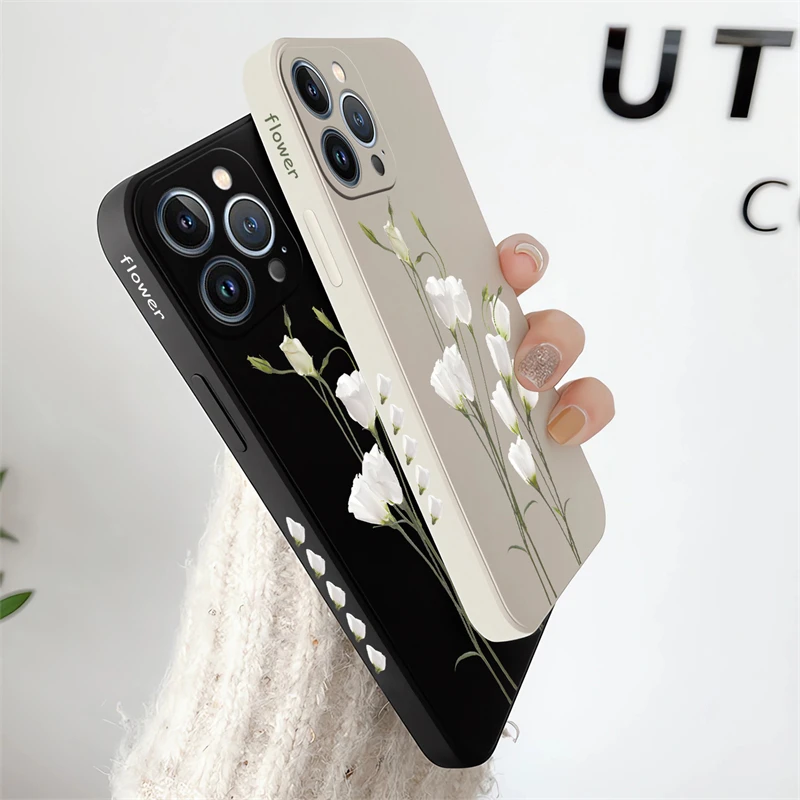 For Samsung Galaxy M51 M31 M32 Case Cover Luxury Flower Soft Silicone Phone Back Cover For Samsung M14 M21 M53 M33 Liquid Cases