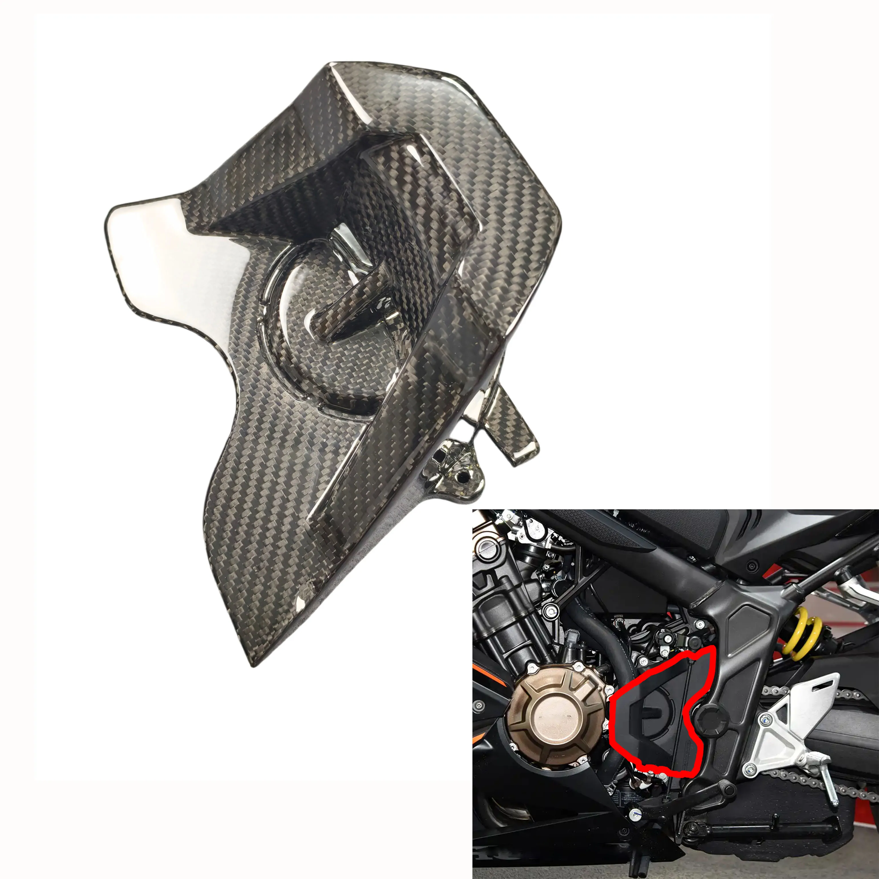 Dry Carbon Fiber Sprocket Cover Motorcycle Sprocket Chain Guard Protector for CB650R CBR650R 2019-2025