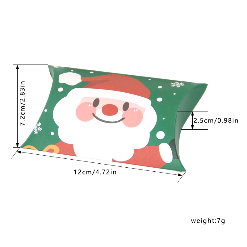 Natal Tema Kraft Papel Travesseiro Caixa De Presente, criativo Xmas Favor Candy Caixas, Embalagem Sacos De Presente, Ano Novo Festa Suprimentos, 10Pcs