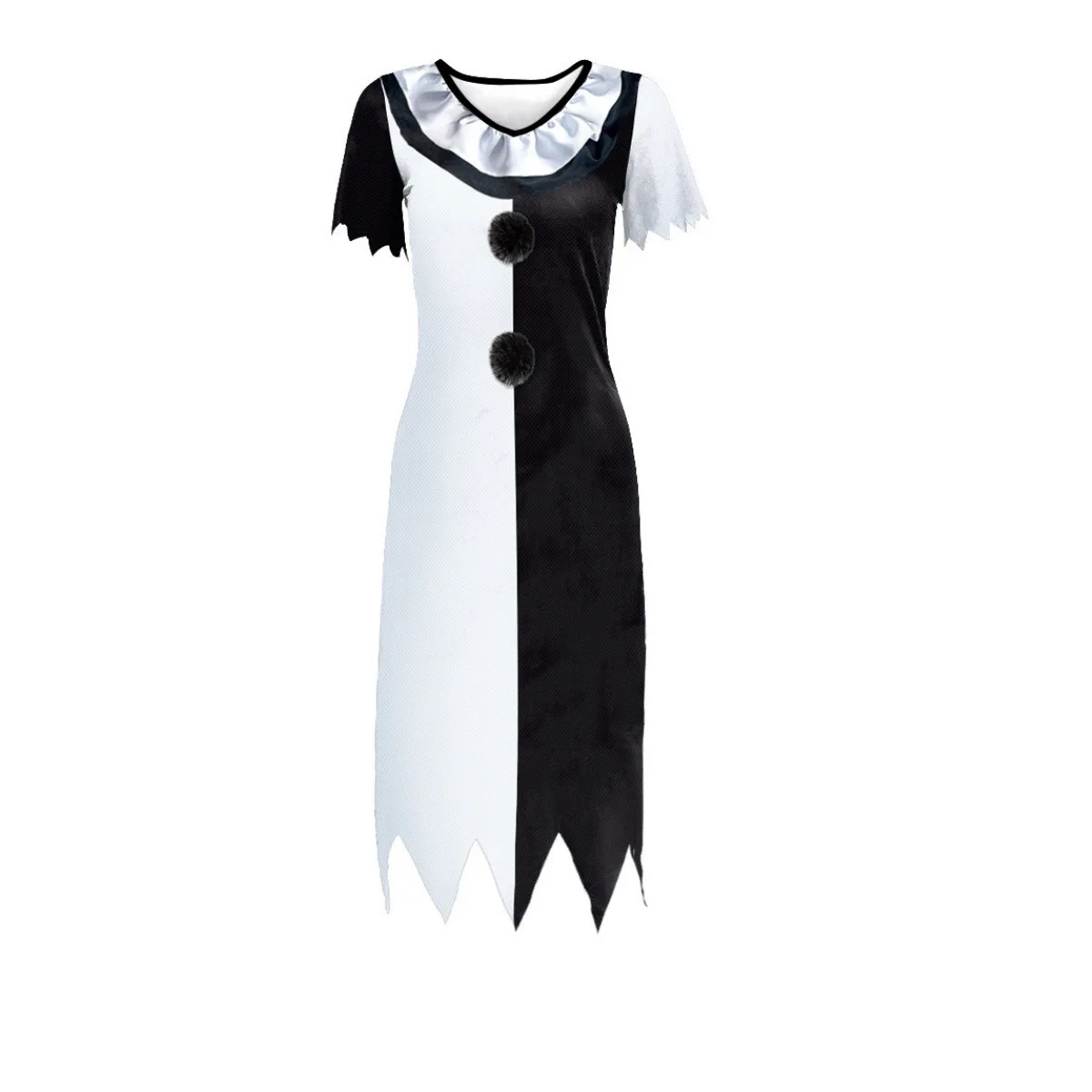 Robe Clown Effrayant Ensanglanté à Col Volanté – photo 3