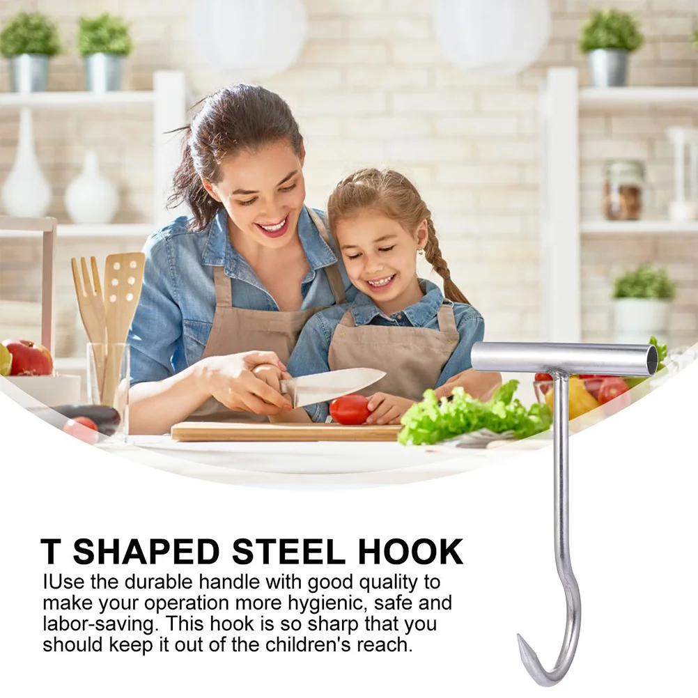 

2Pcs StainlessSteelPorkHooks MeatToolsforGrilling SilverTurkeyFryerAccessories DeerProcessingEquipment ButcherKitchenHelper