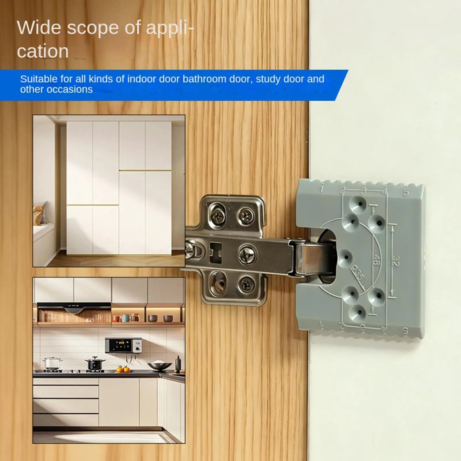 Magnetic Hinge Quick Installation Positioning Piece Cabinet Door Installation Point Fixed Plate Woodworking Panel Hinge Jig Tool