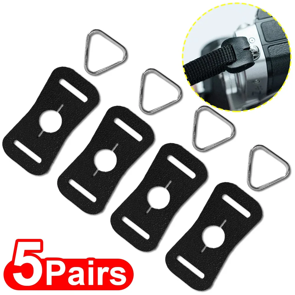 1-5Pairs Leather Protector Cover Camera Strap with Triangle Split Ring Hook for Fujifilm for Canon Nikon for Pentax DSLR Camer