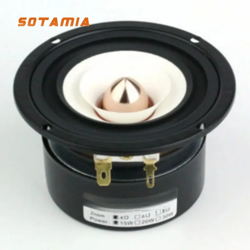 SOTAMIA 1PCS 3 Inch Round Fever Full Range Speaker 4/8 Ohm 15 Watt HIFI Powerful Bluetooth Speaker Home Theater Sound System