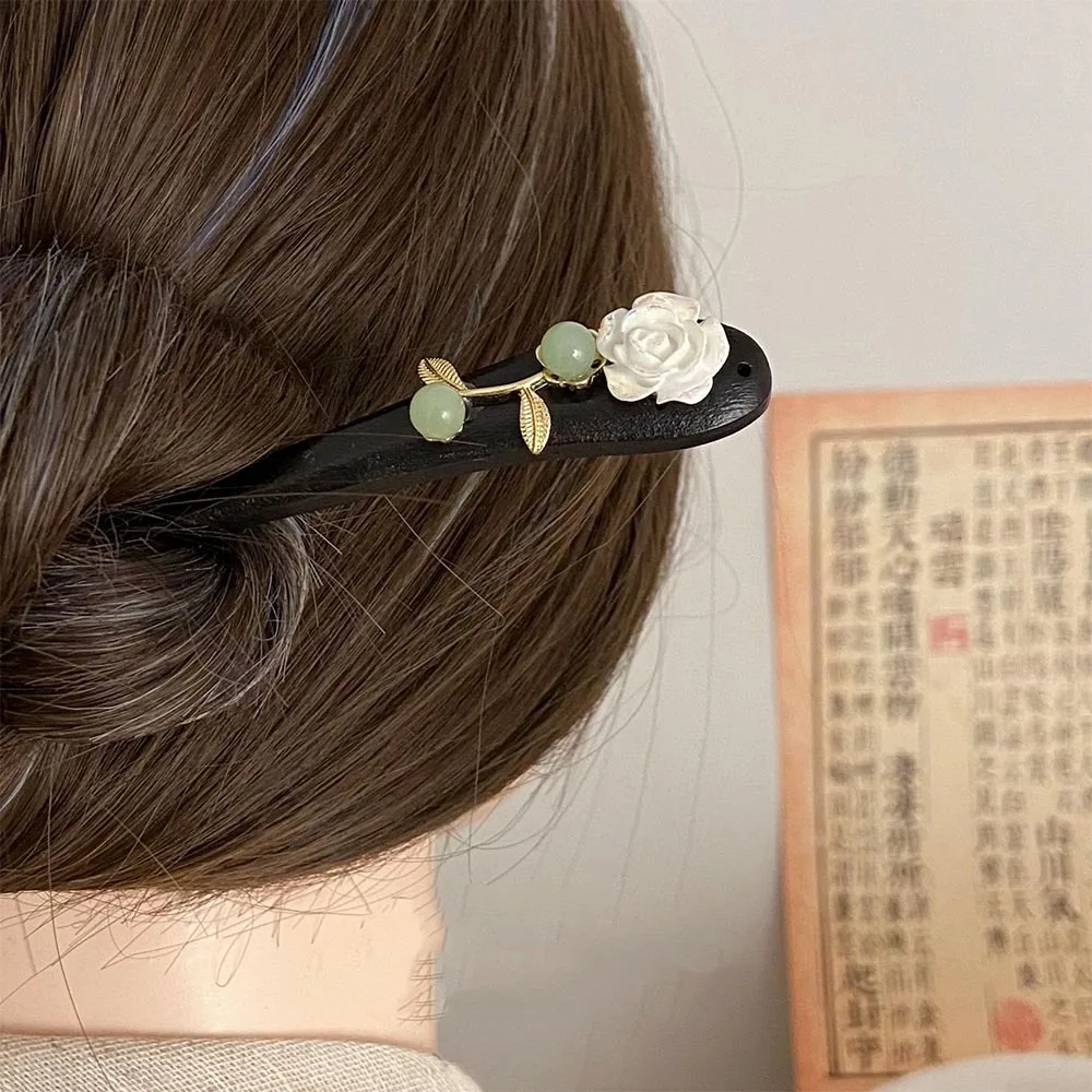 Elements Simplicity Cloud Elegance Handmade Imitation Jade New Chinese Hairpin Hair Fork Women's Accessories Vintage Hair Stick