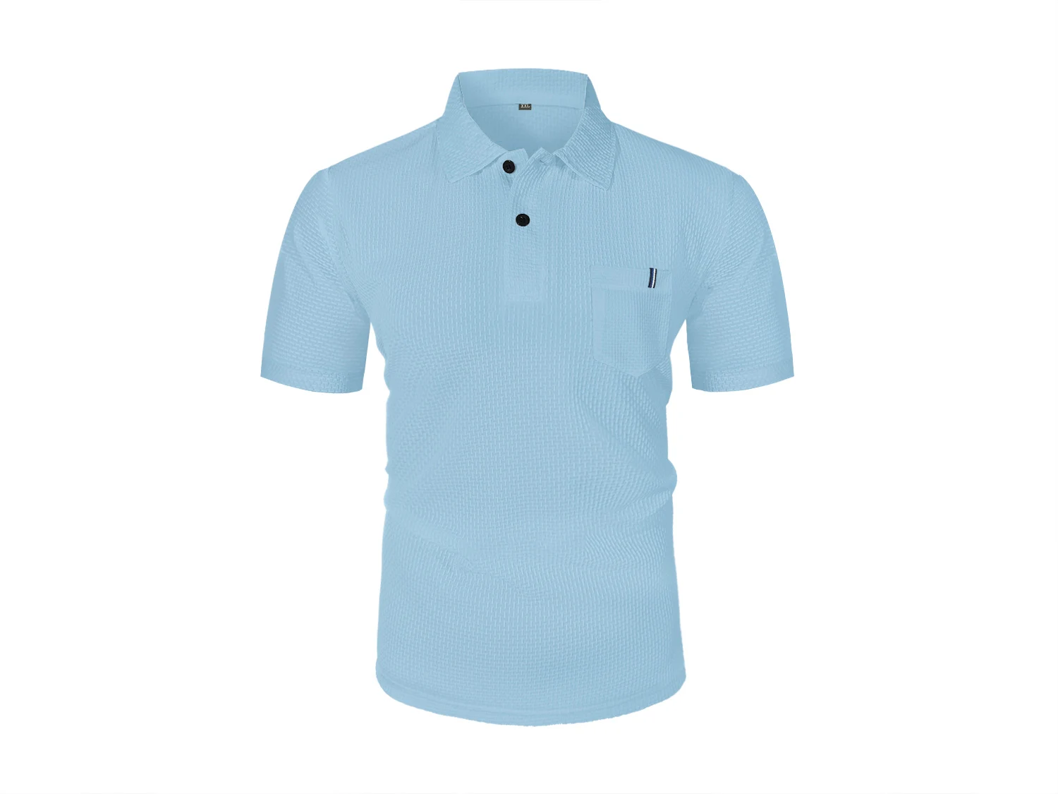 Summer ice silk lapel POLO men's short-sleeved T-shirt with pockets, men's top