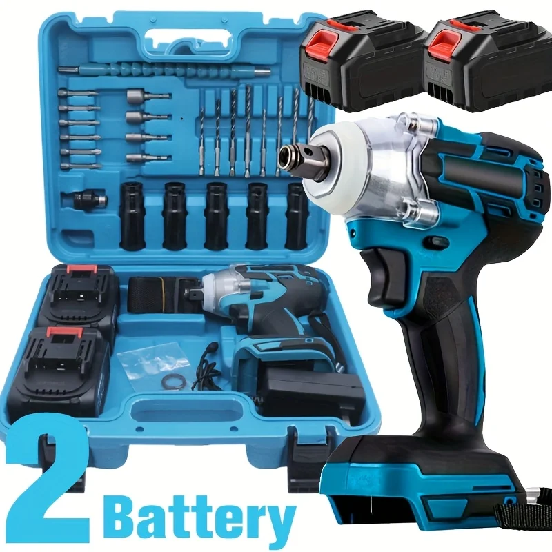 

Аккумуляторный электрический ключ 50 нм с гнездом 17 мм, комбинированной электрической дрелью и отверткой, литиевой батареей, вилкой стандарта США 110 В, идеально подходит для дома