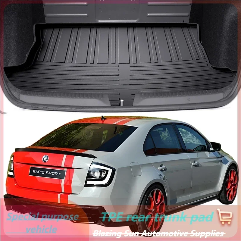 

Car Auto Rear Boot Cargo Liner Tray Trunk Mat Carpet for SKODA Rapid 2013-2024 Cushion Pad Carpet Pad Anti-dirty Anti-water