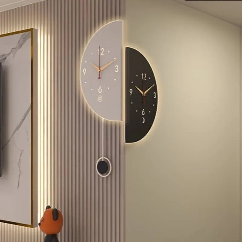 Modern Minimalist Wall Clock with Two-Sided Display, Corner-Mounted Creative Timepiece for Home Office,New Silent Movement Clock