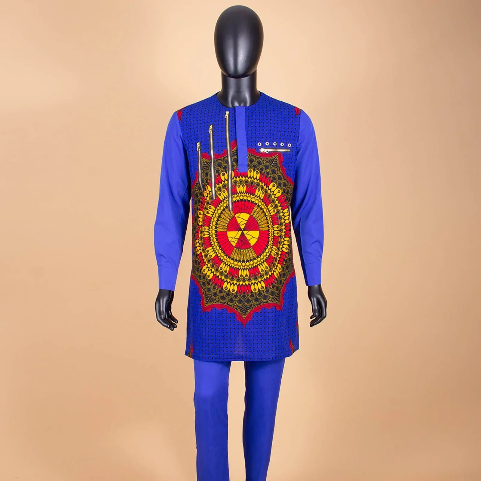 African Clothes for Men Print Shirts and Match Pants 2 Piece Set Dashiki Outfits Tribal Attire Kaftan Blouse Tracksuit A2216038