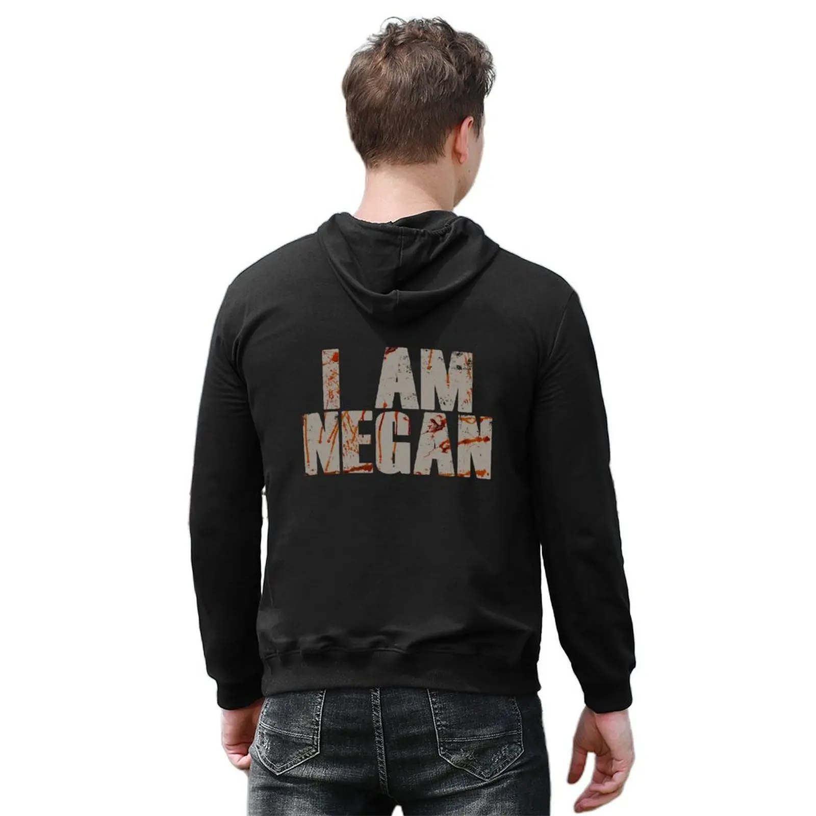 I Am Negan هوديي ملابس رجالي مصممة للرجال طقم قميص رياضي جرافيك تي شيرت رجالي خريفي بقلنسوة مقاس كبير